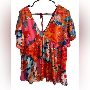 Entro XL Multicolor Floral Top
